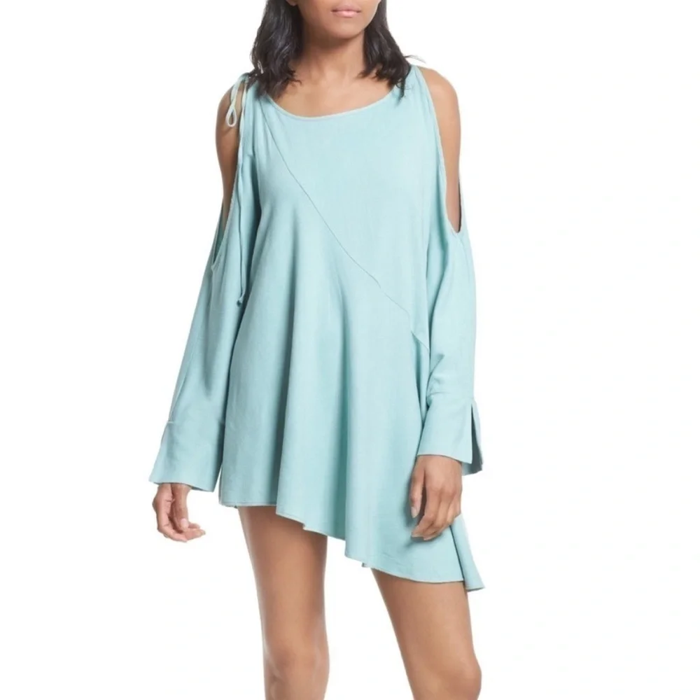Free People Mint Rayon Clear Skies Cold Shoulder Tunic